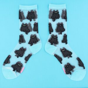 Μαύρες γάτες κάλτσες με διαφάνεια