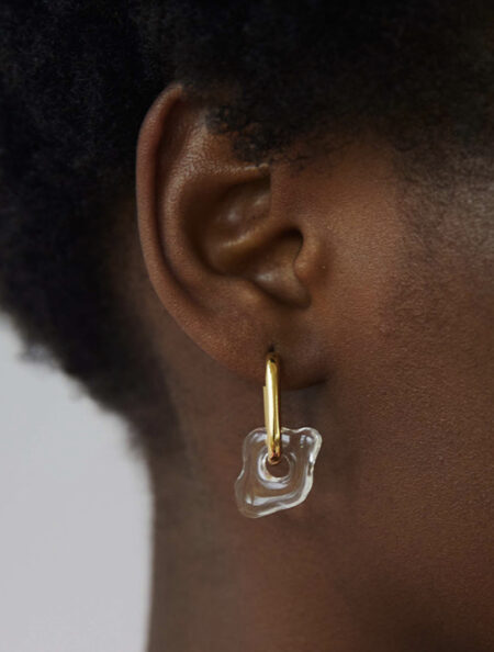 Amaan gold transparant earrings