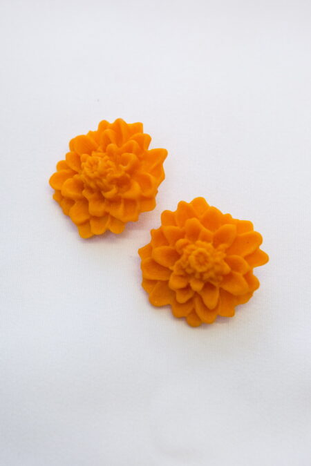 Orange flower earrings