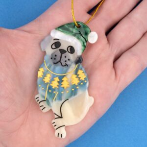 Cute Pug Christmas decoration