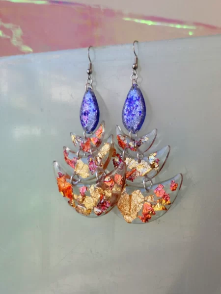 Gold flakes earrings