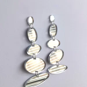 Mirror oval drops earrings