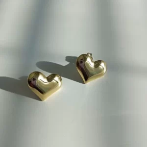 Gold mini heart earrings