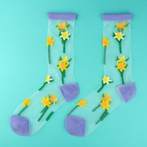 daffodils sheer socks