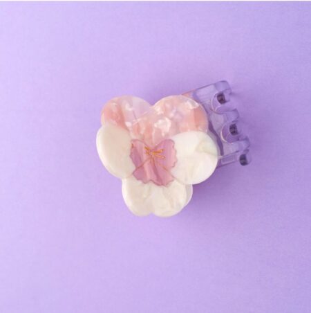 Pink pansy hair claw