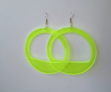 Neon circle big earrings