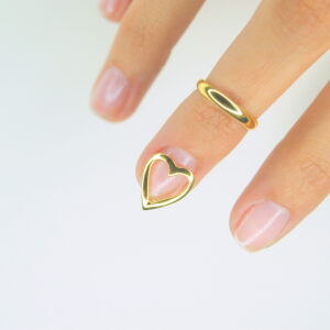 Heart nail ring