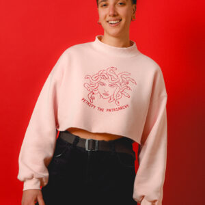 Petrify the patriarchy crop sweatshirt - ροζ