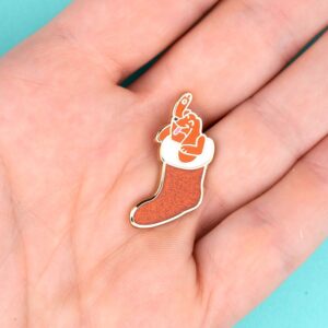 Christmas dachshund pin