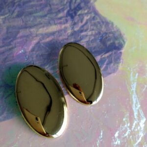 Oval brass earrings