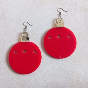 Red ornament earrings