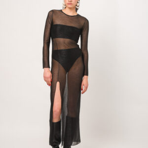 Andria glitter mesh dress - black