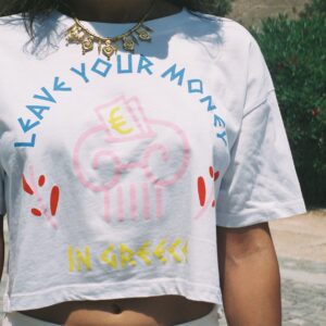 Leave your money crop top - λευκό