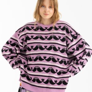 Chrtistmas sweater - lilac birdies