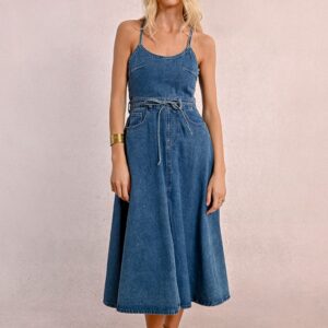 Long denim dress