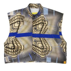 Cotton vest in Kypseli print