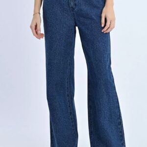 Leopard print wide-leg jeans