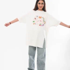 Cute AF - White Slit T-shirt