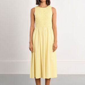 Cotton smocked Dress - yellow