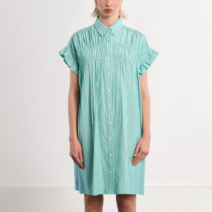 Cotton smocked shirtdress