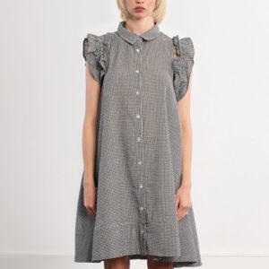 Gingham shirt dress