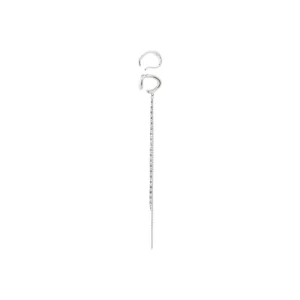EVON ear cuff, 2-in-1 set, silver-plated